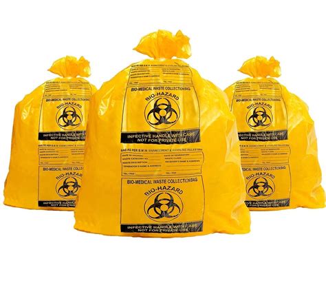 Naturelav Yellow Biohazard/Biomedical Waste Bag - 19x21 Inches (Pack of ...