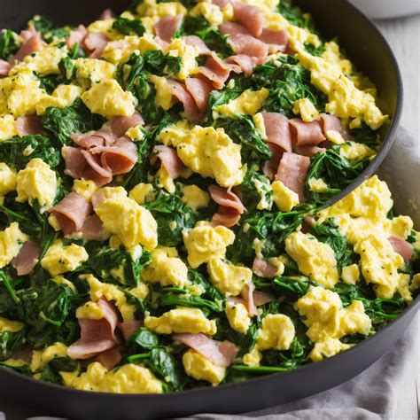 Spinach & Ham Scrambled Eggs Recipe | Recipes.net
