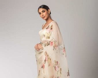 75% off Pure Silk Saree Soft Organza Silk Digital Printed - Etsy India