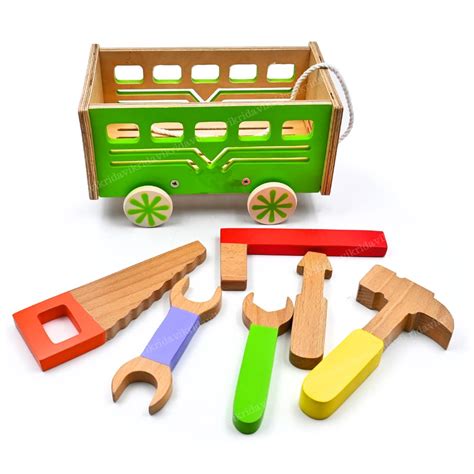Buy VikriDA Take-Along Tool Kit Wooden Toy (Pretend Play, Sturdy Wooden ...