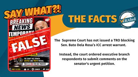 SC did NOT grant Bato's TRO petition vs ICC arrest warrant