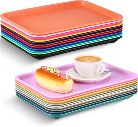 Amazon.com: Sintuff 20 Pcs Plastic Art Trays Colorful Fast Food Lunch ...