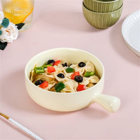 Pastel Yellow Bowl With Handle For Baking And Serving 700ml Online ...