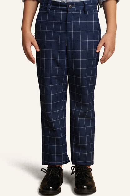 Buy Boys Blue Checks Trouser | One Friday