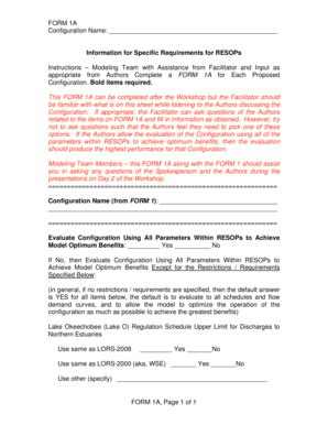 Fillable Online sfwmd FORM 1A, Page 1 of 1 Information for Specific ...