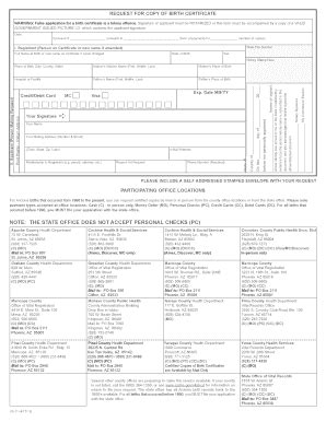 Arizona Vital Records Request For Copy Of Birth Certificate - Azdhs ...