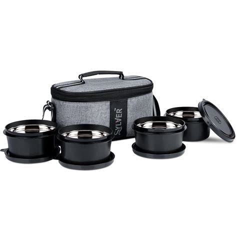 Buy sylver Bitebox Set of 4 Universal Lunch Box : Unisex, Leak Proof ...