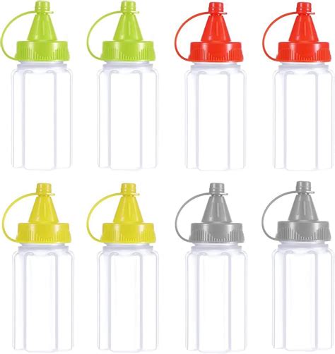 8 Pcs Mini Squeeze Bottles 1 OZ Ketchup Condiment Bottle Multicolor ...
