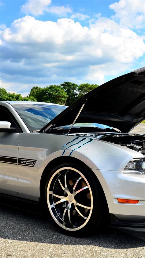 Download wallpaper 800x1420 ford mustang gt cs, ford, car, silver ...