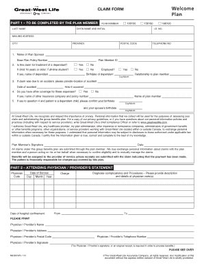 Fillable Online Plan Claim Form M635D - Great West Life Fax Email Print ...