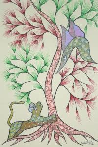 TRIBES INDIA BHOPAL Natural Colors 7 inch x 3.5 inch Painting Price in ...