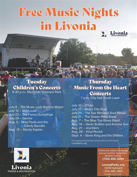 FREE Music From the Heart Concerts, Livonia City Hall, 28 August 2025 ...