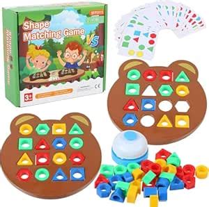 Buy SHINETOY Geometric Shape Matching Game with Bell – Montessori Shape ...