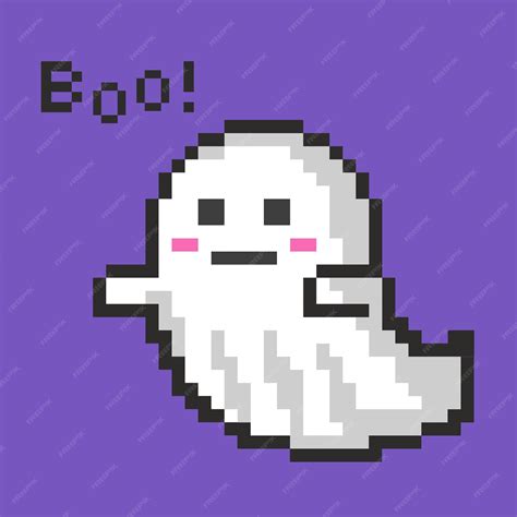 Premium Vector | Ghost Halloween pixel art Boo cute spirit 8 bit style ...