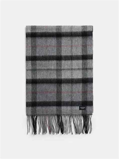 Black Check Woven Scarf