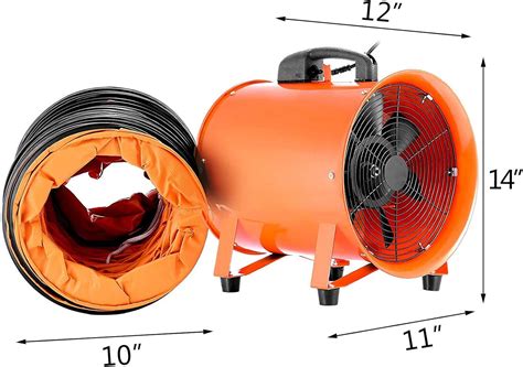 Buy VEVOR Utility Blower Fan 10 Inch Portable Ventilator High Velocity ...