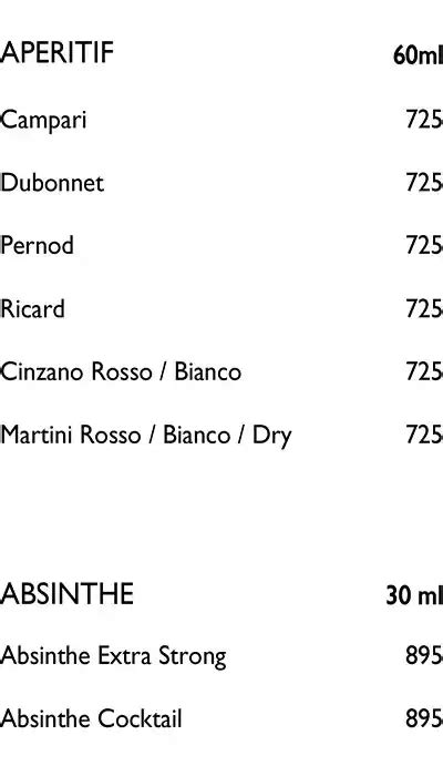 Menu at Six Degrees - The Leela Mumbai, Mumbai