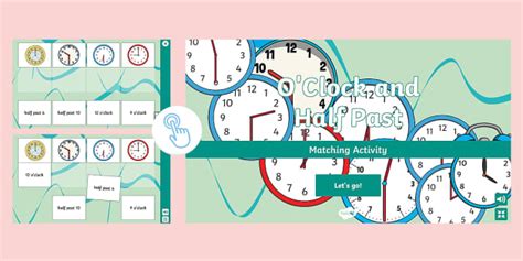 👉 O'Clock and Half Past Interactive Matching Game