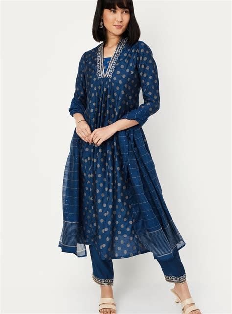 Buy Women Foil Printed Kalidar Kurta Set Online at just Rs. 1499.0 ...