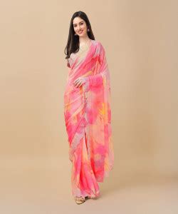 Buy Divastri Digital Print Bollywood Chiffon Pink Sarees Online @ Best ...