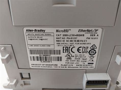 Allen-Bradley 2080-LC50-48QWB Micro850 Controller – Aeliya Marine Tech