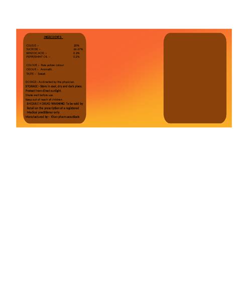 Labell L - trgruwrh - Bachelor of pharmacy - INGREDIENTS COLEUS :- 20% ...
