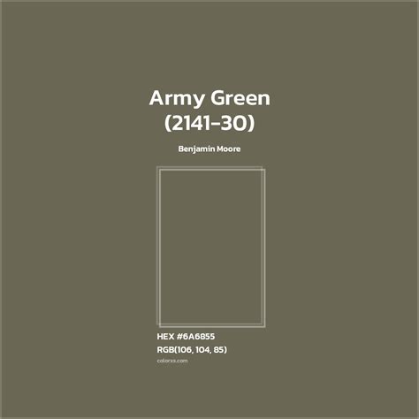 Benjamin Moore Army Green (2141-30) Paint - color codes, matching ...