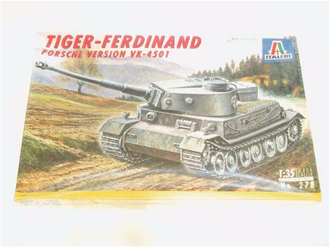 1/35 Scale Italeri Tiger Ferdinand Porsche VK-4501 Tank Plastic Model ...