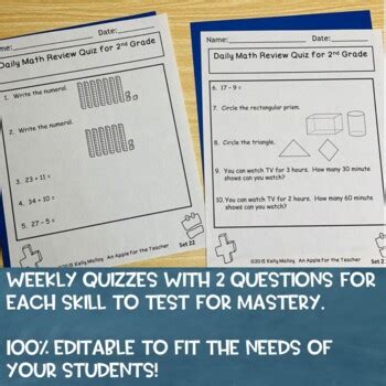 April Morning Work Math Review Math Warm Up 2nd Grade Teach the Teacher