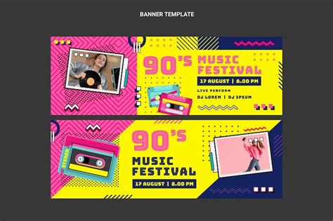 90s style banner Vectors - Download Free High-Quality Vectors from ...