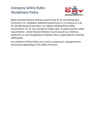 Fillable Online Company Safety Rules: Fax Email Print - pdfFiller