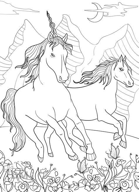 Unicorn Horse Coloring Pages