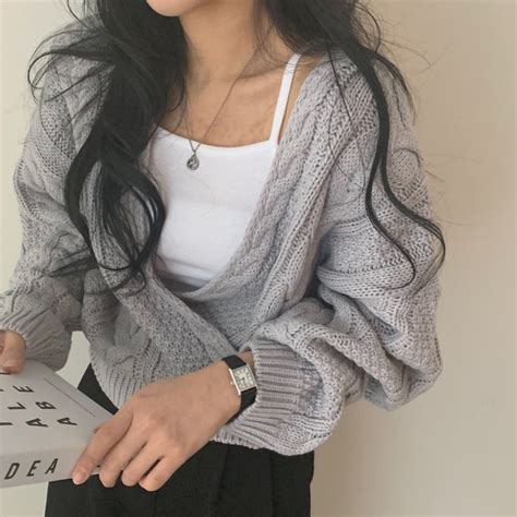 Deep V Neck Wrap cable knit sweater – Uncut-Trends