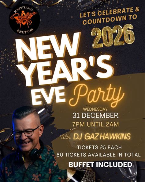 🍾🎵🥂 New Year’s Eve Party - DJ Gaz Hawkins 🥂🎵🍾, High Street, Knutton ...