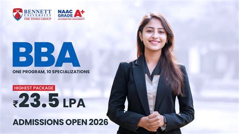 BBA Admissions Open 2026-27 | BBA Admission Fee | Bennett University