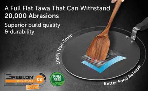 Buy FACKELMANN Quartz Nonstick Full Flat Dosa Tawa 28Cm|Greblon German ...