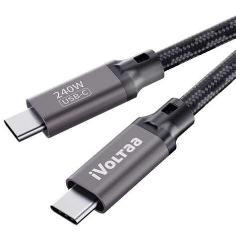 iVoltaa 240W PD 3.1 USB C to USB C Cable, Braided Type C Fast Charging ...