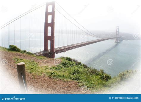 Golden Gate Bridge San Francisco Overlook with White Frame High Quality ...