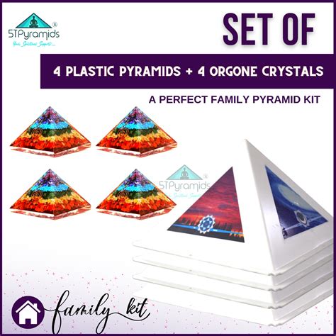 FamilyCombo #3 - Plastic Pyramid Meditation Head Caps + Orgonite Pyram ...