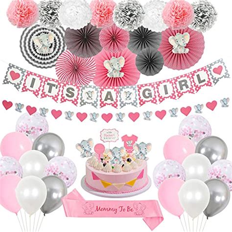 Elephant Baby Shower Decorations – It's a Girl Baby Shower in Pink and ...