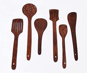 Buy Woodenclave Proficio- A Set of 6 cooking Spoons for Non-Stick ...