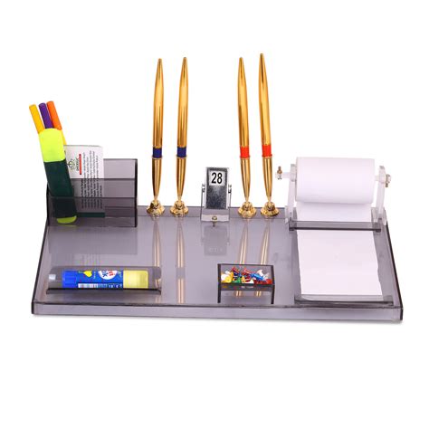 Rasper Multipurpose Acrylic Desk Organizer Cum Pen Stand for Office Ta ...