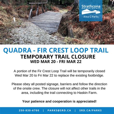 Strathcona Regional District | QUADRA ISLAND | TEMPORARY TRAIL CLOSURE ...
