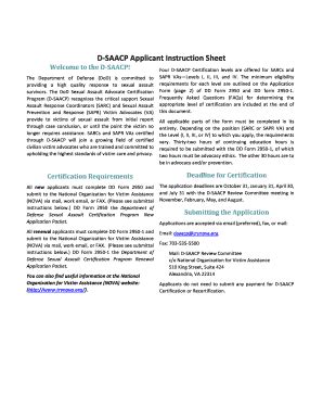 Fillable Online D-SAACP Applicant Instruction Sheet Fax Email Print ...