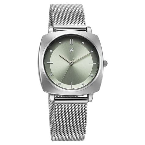 Buy Online Fastrack Stunners X Quartz Analog Green Dial Stainless Steel ...