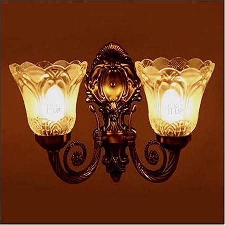 Prop It Up Portuguese Style Antique Golden Wall Lamp with 2 Lamp Shades ...