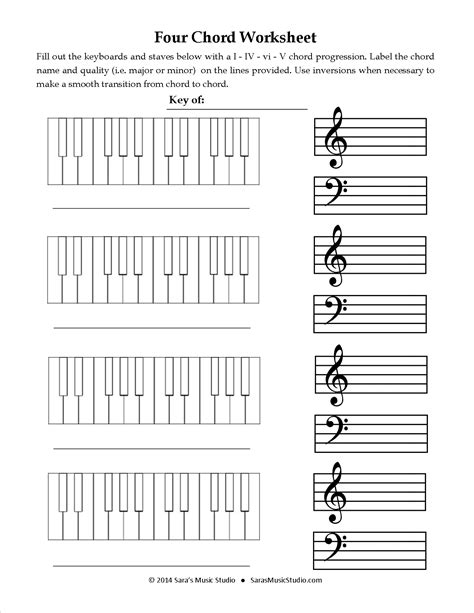 Four Chord Song Worksheet | Elementary music lessons, Music worksheets ...