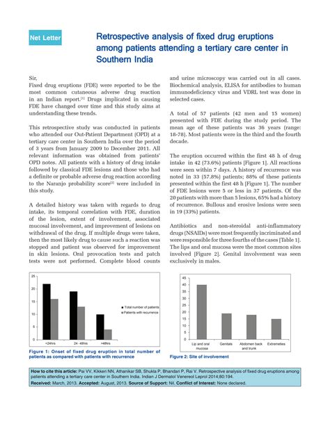 SOLUTION: Retrospective analysis of fixed drug eruptions among patients ...