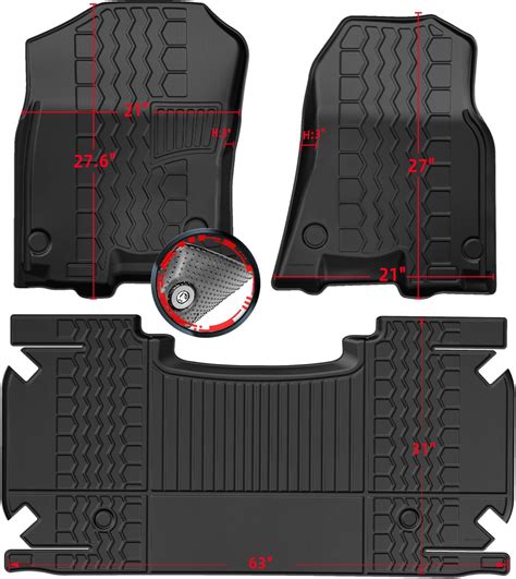 Torcia 3Pcs Custom Car Floor Mats for 2019-2024 Dodge Ram 1500 New Body ...