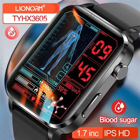 IP68 Waterproof Bluetooth Smart Watch Thermometer Blood Detection 1.7 Inch Full Touch Screen ...